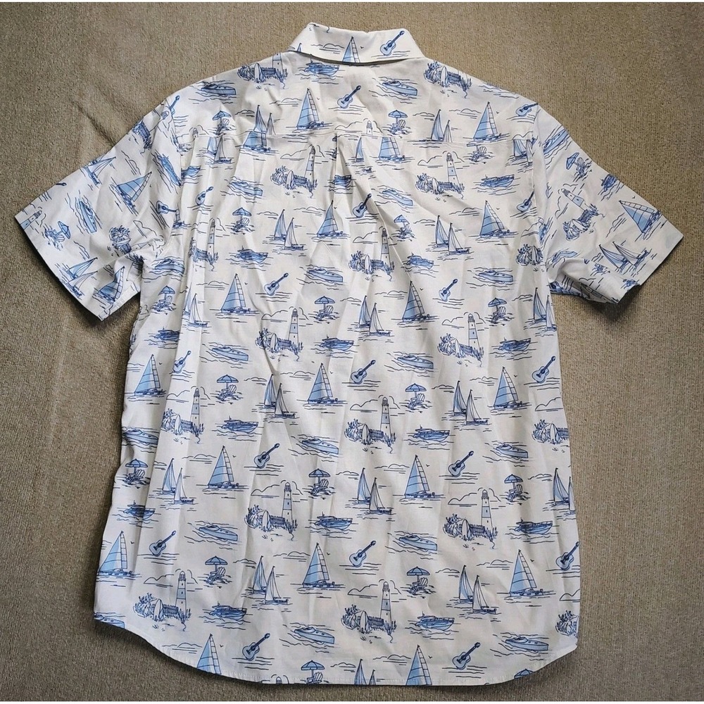 Vineyard Vines Button Up Shirt Mens Small White Nautical Ocean Boats Sailing - Picture 4 of 8